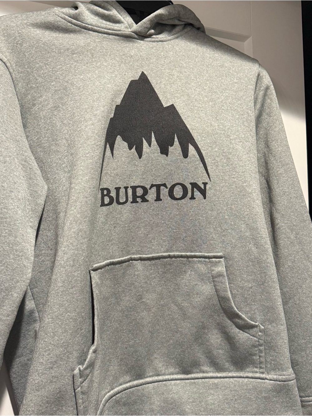 Burton Gray Pullover Hoodie with Black Mountain Logo